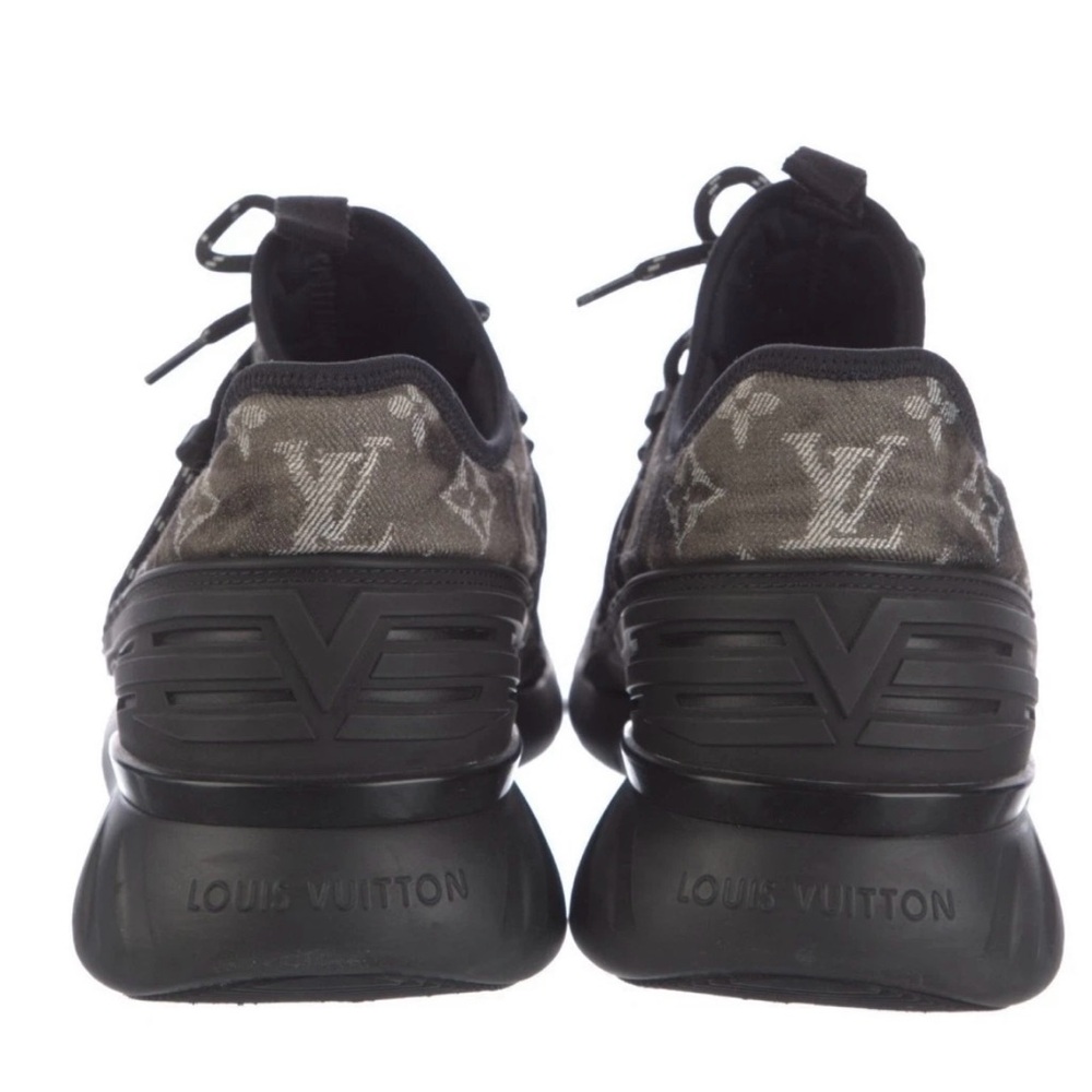 Louis Vuitton Black and Grey Monogram Knit Trainer - Picture 4 of 5